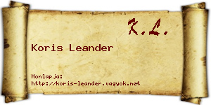 Koris Leander névjegykártya